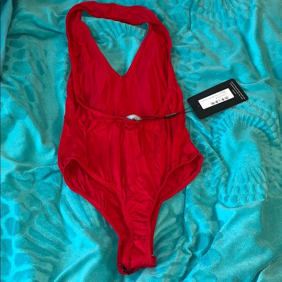 Red halter body suit - Picture 3 of 6